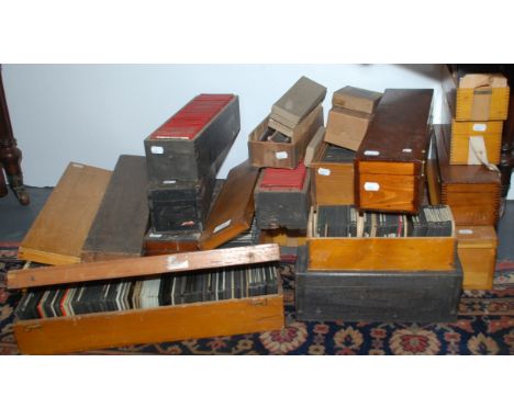 An extensive collection of Magic Lantern slides, including scientific, twenty one boxes in total.