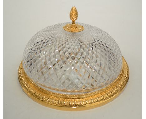 Twenty gold plated brass and cut glass ceiling light fittings with pine cone finial, each height 19cm, each diameter 33cm, fo