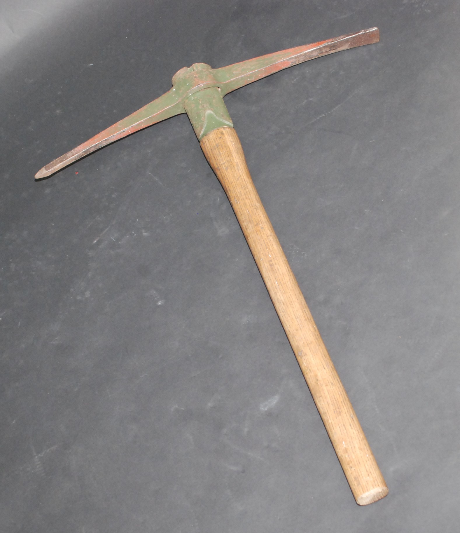 A WWII pick axe inscribed Hardy Pick Limited 1942, Sheffield, England