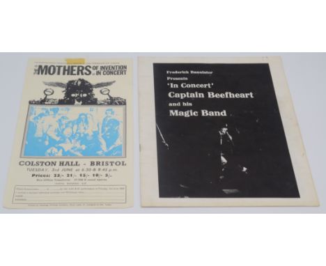 A 1970s concert programme "Frederick Bannister Presents in Concert Captain Beefheart and His Magic Band", together with a 196