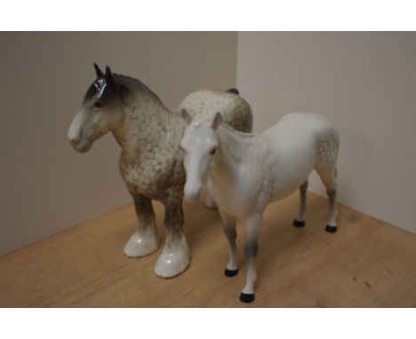 A Beswick Pottery Shire Mare, number 818, first version, designed by Arthur Gredington in rocking horse grey gloss 21cm sold 