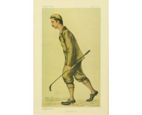 After Liborio Prosperi (1854-1928) Italian. "Mr John Ball Jun", Print from Vanity Fair, Overall 14.5" x 9.5".