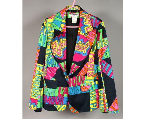 A VINTAGE SONIA RYKIEL PARIS COLOURFUL JACKET.