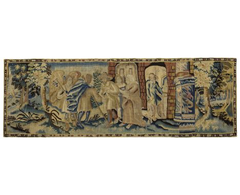 A Franco-Flemish tapestry fragment, Late 16th / early 17th century, Depicting the Old Testament story of Tobias and the Archa