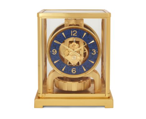 A Jaeger-LeCoultre Atmos clock,  C.1970s, Caliber 526-5, serial no.432926, the gilt-brass case with spirit level in base, the