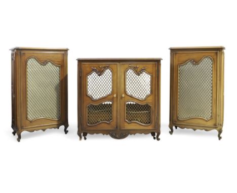 A pair of Tannoy walnut speaker cabinets,Retailed by Bianco of London, last quarter 20th century,&nbsp;Each with grille front