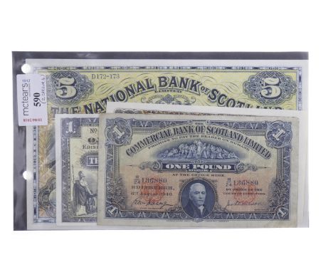 THE NATIONAL BANK OF SCOTLAND £5 FIVE POUNDS NOTE DATED 1ST OCTOBER 1953 serial no. D172-173, with printed signature of the C