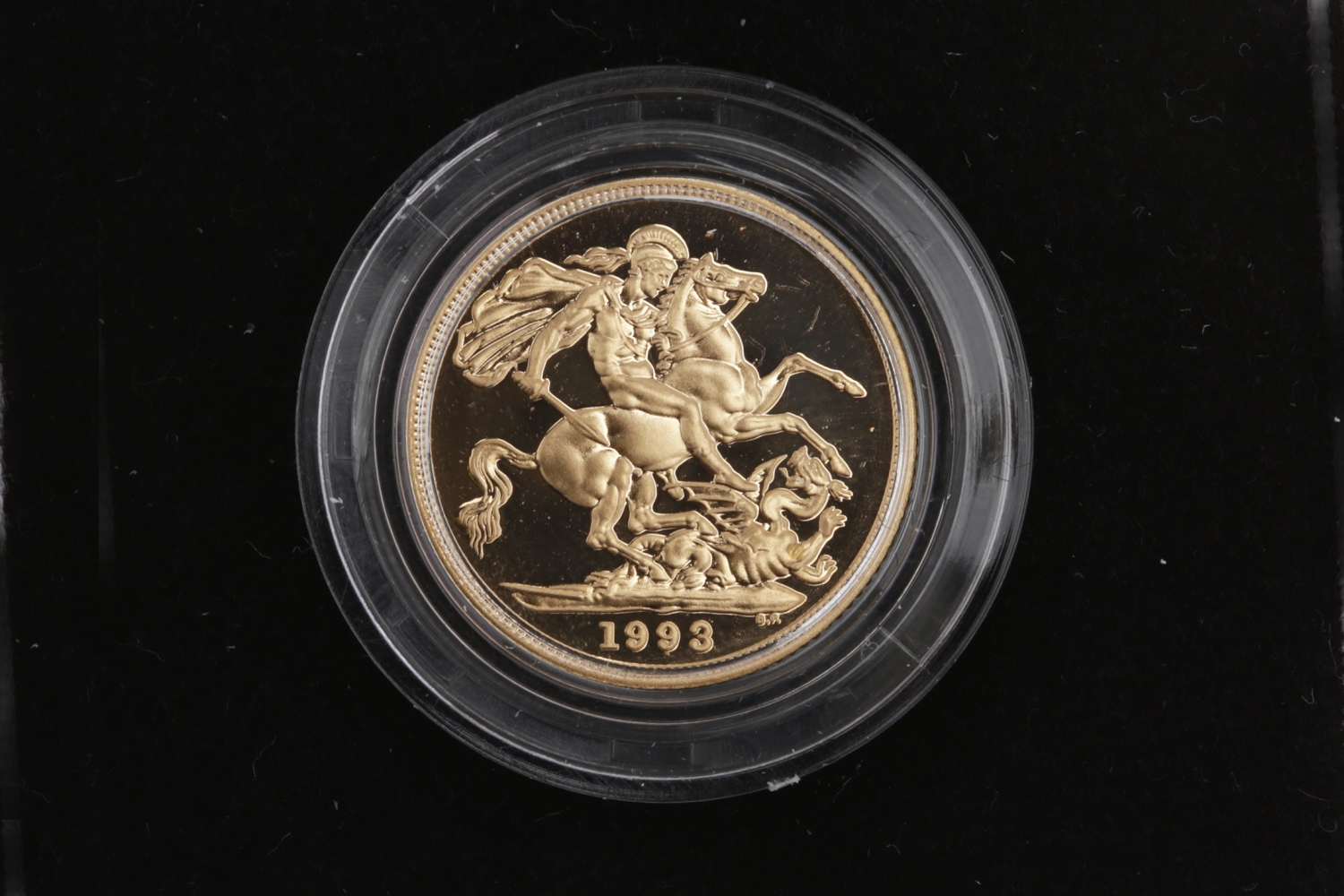 GOLD PROOF SOVEREIGN DATED 1993in capsule, in box, with certificate of ...