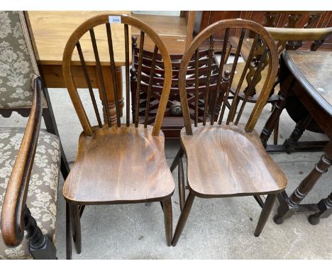A PAIR OF WINDSOR STYLE ERCOL CHAIRS 