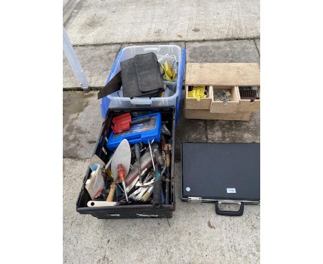 VARIOUS TOOLS - CHISELS,  DRILL SETS, TOOL ROLL ETC 