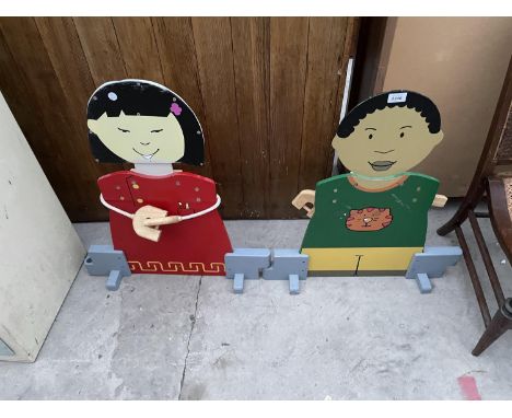 TWO VINTAGE PAINTED CARTOON CHARACTERS 