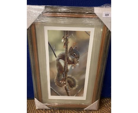 A CARL BRENDERS FRAMED PRINT 'FAST FOOD' SQUIRREL OPEN EDITION WHOLESALE PRICE £90 