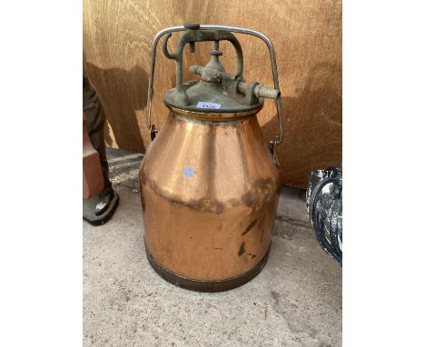 A VINTAGE COPPER MILKING BUCKET 