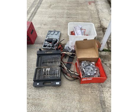 VARIOUS TOOLS - DRILL SET, 12 VOLT WRENCH ETC 