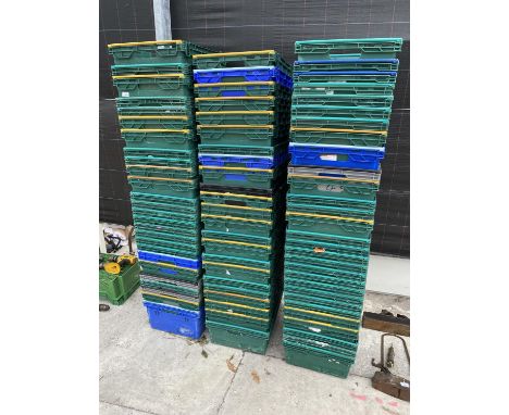 A LARGE QUANTITY OF STACKABLE BREAD TRAYS 