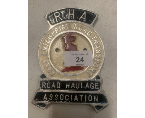 A METAL 'R H A' ROAD HAULAGE ASSOCIATION PLAQUE 