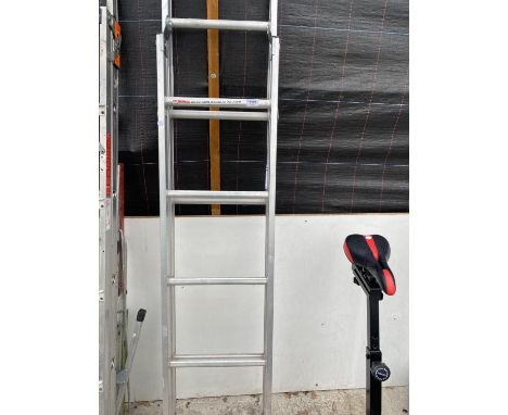 A SET OF ALUMINIUM STEP LADDERS 