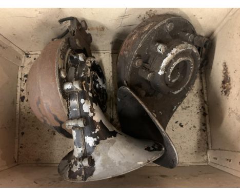 TWO VINTAGE LUCAS CAR HORNS 