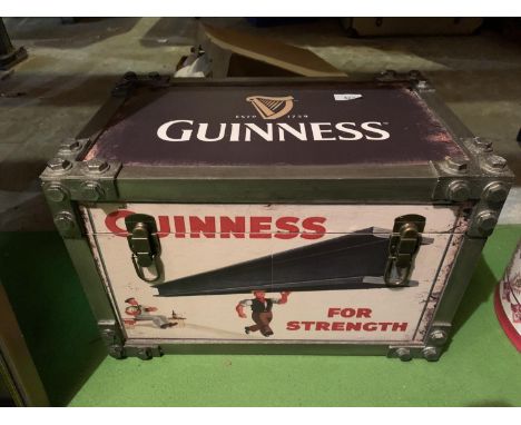 A VINTAGE STYLE GUINNESS STORAGE TRUNK 