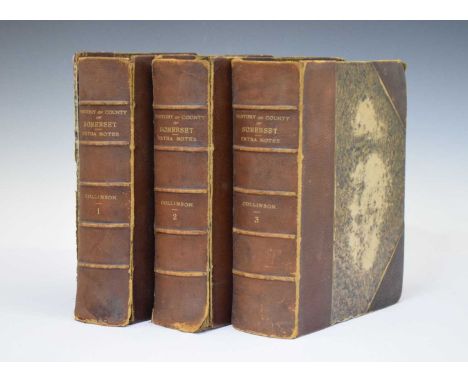 Collinson (Rev. John) - History and Antiquities of the County of Somerset, 1st Edn, Bath, 1791, in later half morocco (defect