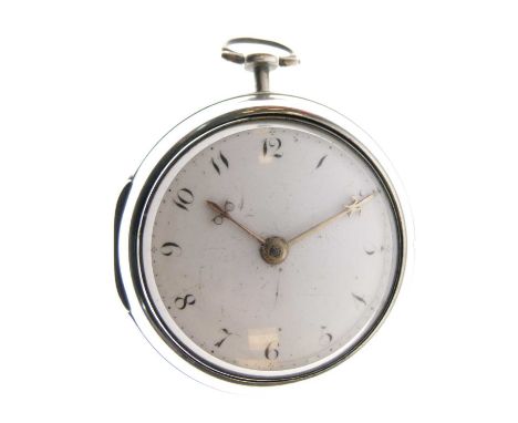 C. Moore, London - George III silver pair cased pocket watch, London 1806, case maker T.B. incase, the key wound fusee moveme