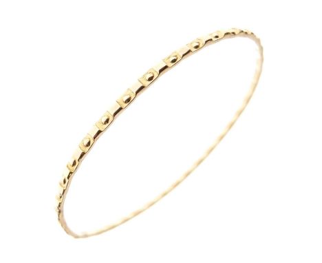 Narrow bangle, various stamped marks, approximately 10.9g gross approx
