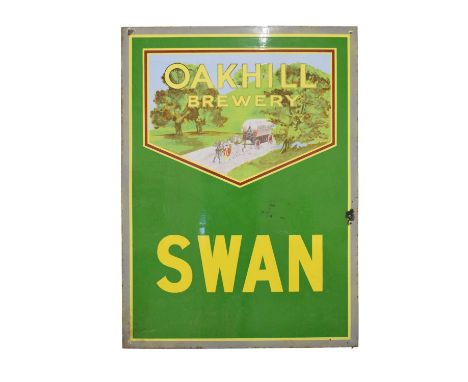 Somerset Interest - 20th Century pictoral enamel sign advertising 'Oakhill Brewery', 115cm x 85cm
