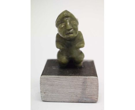 Pre Columbian Mayan jade figure, probably West Mexico circa 500-800 AD, 52mm high (ex. base)