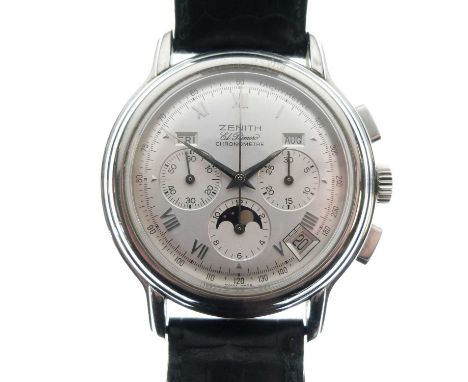 Zenith - Gentleman's El Primero Chronomaster Chronometer stainless steel cased wristwatch, ref: 1.0240.410, silvered dial wit