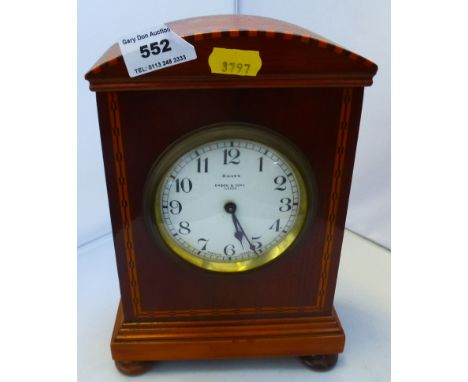 8 DAYS DYSON AND SONS MANTLE CLOCK 8.75" X 6.25" X 3"