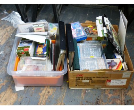 2 BOXES OF MODELLING ACCESSORIES, KITS, TOOLS, FIGURES ETC