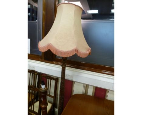 CARVED STANDARD LAMP WITH SHADE