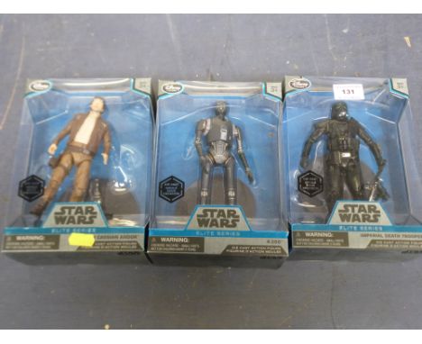 3 BOXED STAR WARS ELITE SERIES FIGURES - IMPERIAL DEATH TROOPER, K-2SO AND CAPTAIN CASSIAN ANDOR