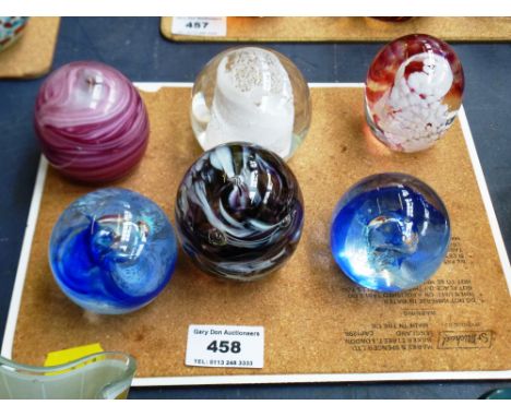 6 GLASS PAPERWEIGHTS INCLUDING CAITHNESS AND KERRY GLASS