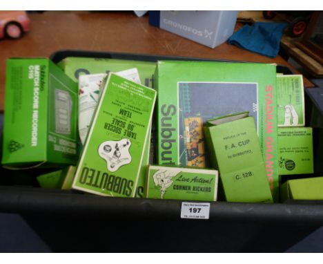 SUBBUTEO SET WITH ASSORTED TEAMS AND BOXED ACCESSORIES INCLUDING STADIUM GRANDSTAND, THROW IN FIGURES, TRAINING KIT ETC