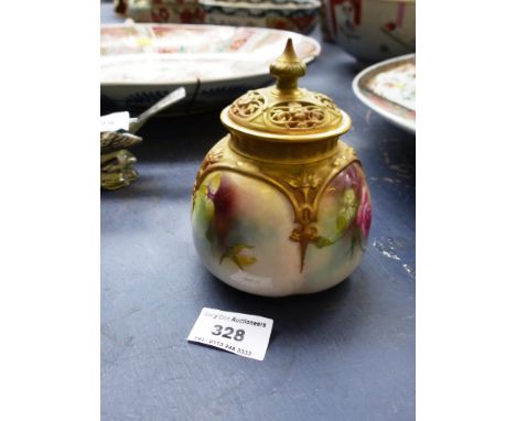 ROYAL WORCESTER LIDDED POT H: 4.5"