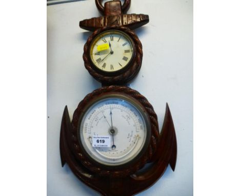 ANCHOR SHAPED BAROMETER 21" X 10.5"
