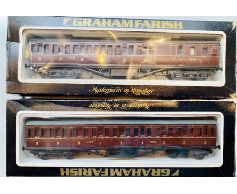 Graham Farish OO Gauge 2x LMS Passenger Coaches Both Boxed