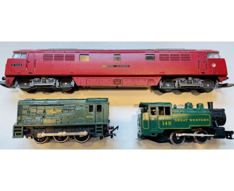 3x OO Gauge Model Railway Locomotives inc 1x Lima Western Diesel and a further 2x Steam Tank Examples