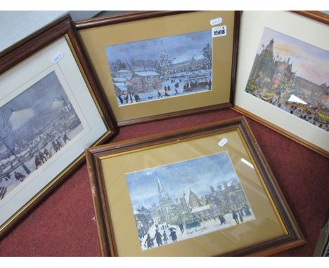George Cunningham Prints of Sheffield - Ranmoor Church, Nether Green, Norfolk Row, Fulwood Church, village scene, (6).