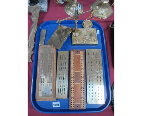 Brass Crib Board, brass scales with with weights:- One Tray.