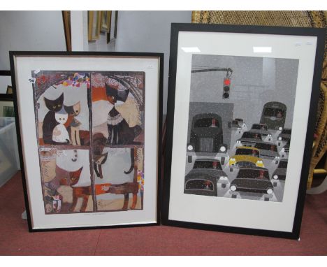 Rosina Watchmeister Print, print of yellow taxi, other prints, (7)