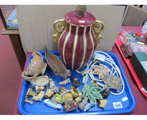 Wade - 'Empress' Lamp, Mayflower Snippet No 1, long boat, Whimsies, etc:- One Tray.