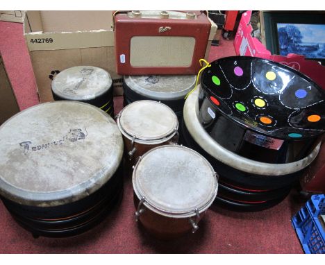 Gepa Bongo Drums,  Trommus drums, Penland steel drums, Roberts radio.