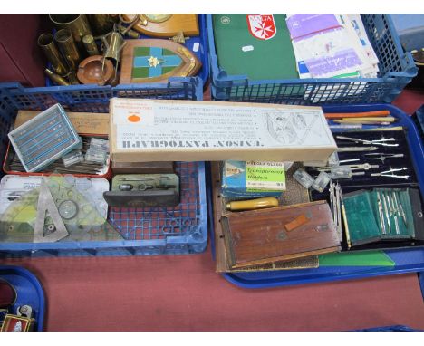 Draughtsman's Tools and Accessories, including set squares, cased instruments, boxed pantograph, leads, knibs, etc; plus a ti