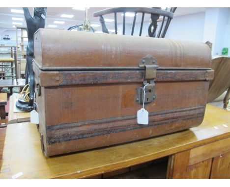 A XIX Century Tin Trunk, 57.5cm wide.