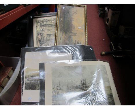 Stackhouse Holy Bible. H.H Bingley pair Woodland Scene watercolours. Buckley watercolour, prints .