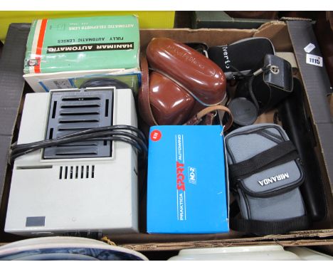 Praktica VF Camera, Trinon 1:3.5 and Hanimar 1:2.8 f=135mm lenses:- One Box
