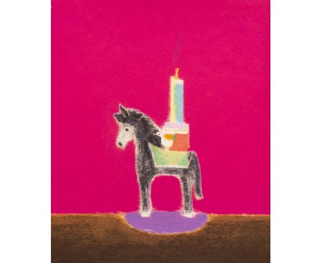 δ Craigie Aitchison CBE RA (1926-2009)Donkey CandlestickScreenprint in colours, 2002, signed, dated and numbered from the edi
