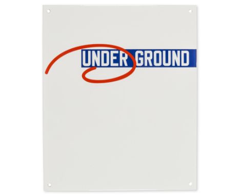 Lawrence Weiner (b.1942)Under Ground (from 15 For 150)Vitreous enamel plaque in colours, 2013, from the edition of 50, with t